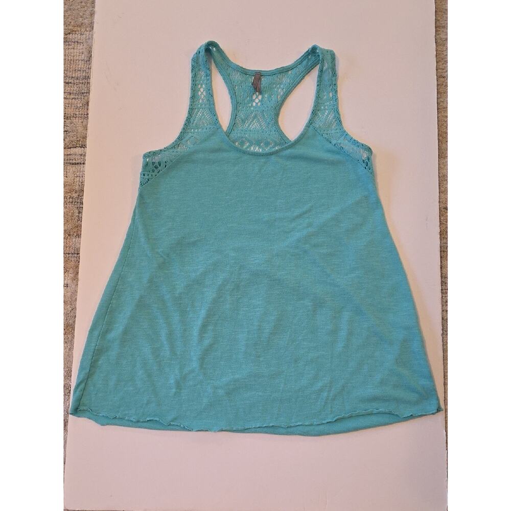 Vanity Mint Green Crochet Lace Racerback Lettuced Edge Tank Womens M Y2K Vibes - Picture 12 of 13